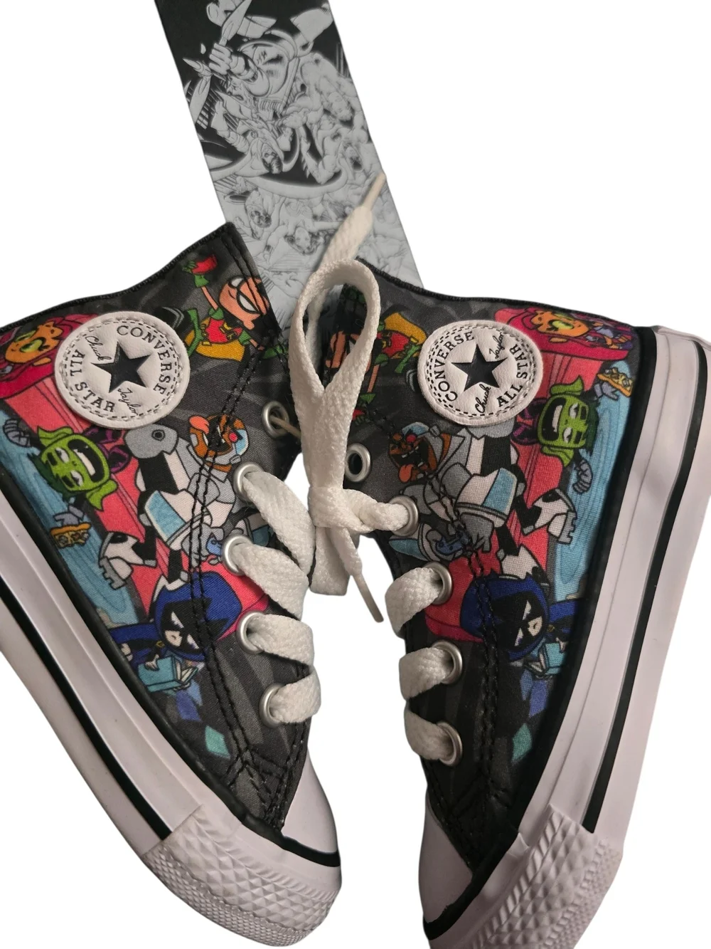 Converse DC COMICS TEEN TITANS GO!! Kids' Black Multi Cartoon High-Top Sneakers